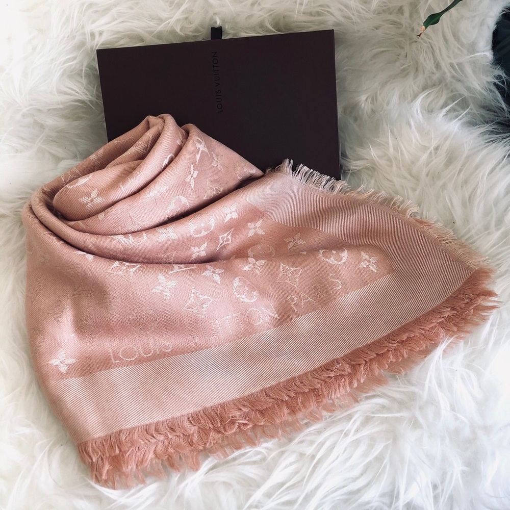 Louis Vuitton Silk Wool Monogram Shawl Scarf